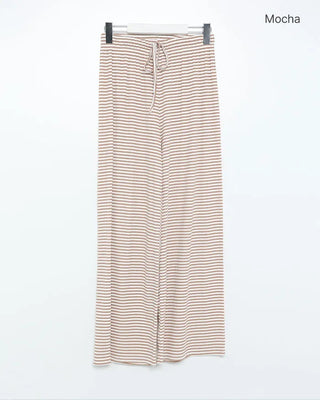 Striped wide easy pants