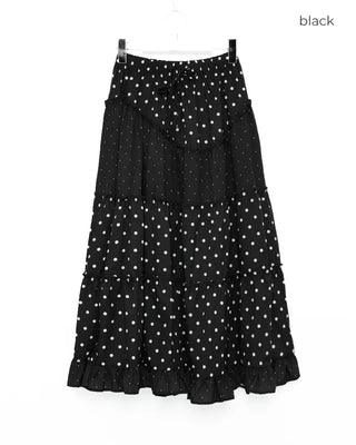 Polka Dot Frill Long Skirt