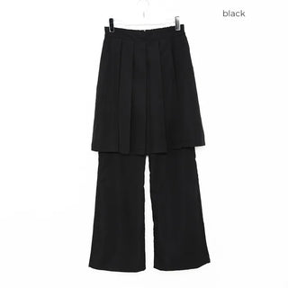 Pleated skirt and slacks set