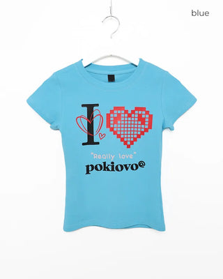 Cropped graphic heart t-shirt