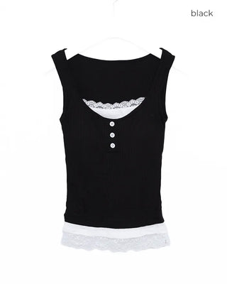 Layered Button Sleeveless