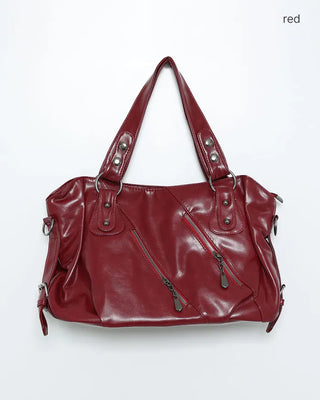 Zip Detail Motor Boston Bag