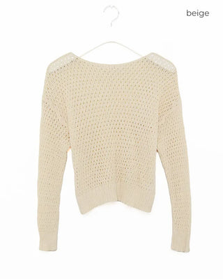 Loose-fitting perforated knit