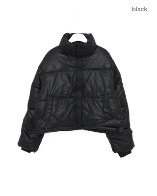 High-neck short down jacket