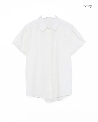 Color striped short-sleeved shirt