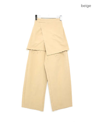Layered wrap skirt pants