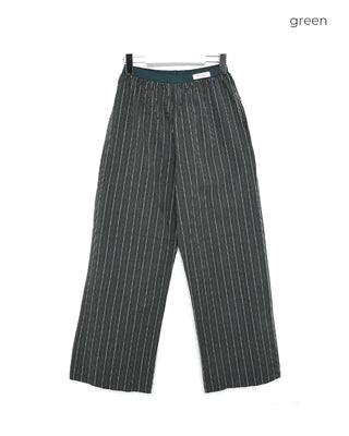 Loose-fit striped banding pants