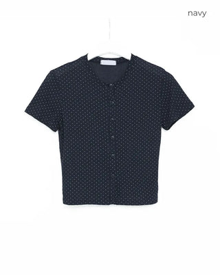 Polka Dot Short-Sleeved Cardigan