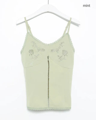 Vintage floral embroidered camisole