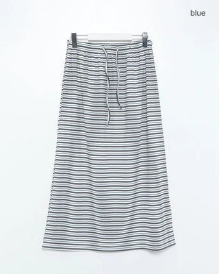 Triple Border Rib Easy Maxi Skirt