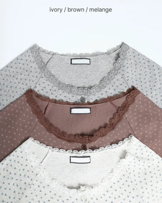 Mini Flower Lace Point Half T-Shirt