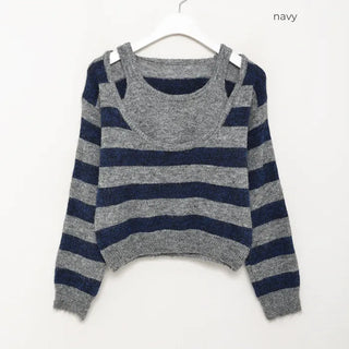 Striped layered knit
