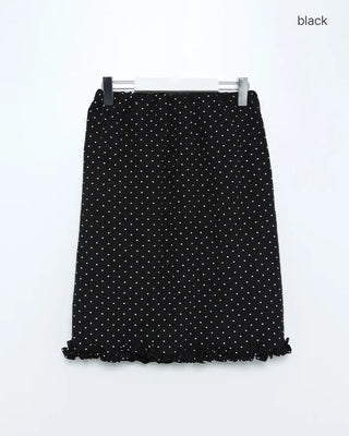 Polka Dot Frill Point Midi Skirt