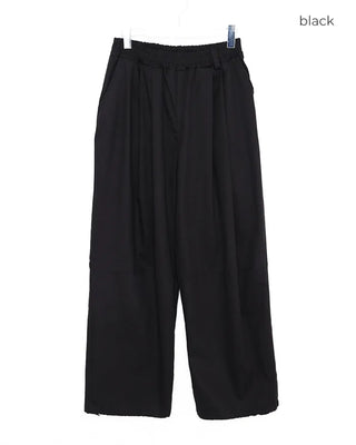 Two-pleat cotton wide-leg pants