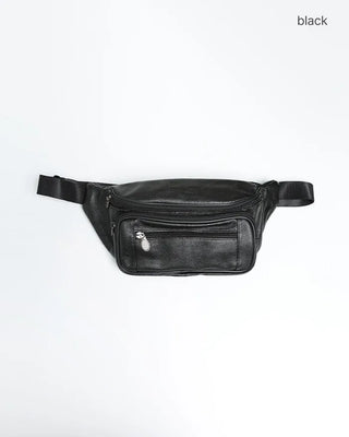 Faux Leather Multi-Pocket Waist Bag