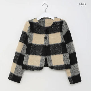 Checked cropped jacket