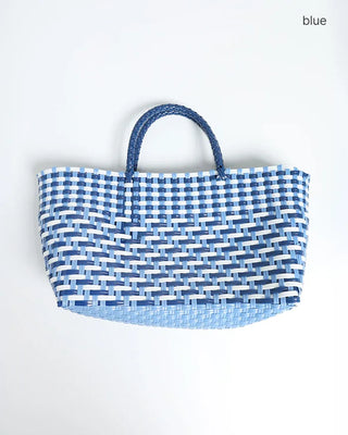 Colorful accent basket handbag