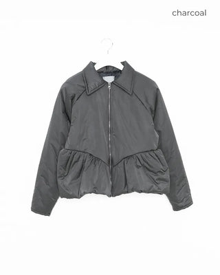 Padded Zip Peplum Jacket