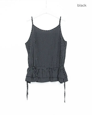 Checked Shirred Camisole