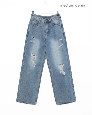Vintage distressed denim pants