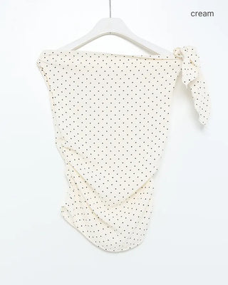 Polka dot off-shoulder blouse