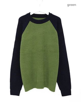 (Unisex) Raglan Bicolor Knit