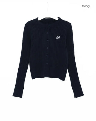 Cable Round Neck Cardigan