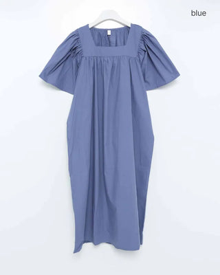 Gathered Square Neck Dress