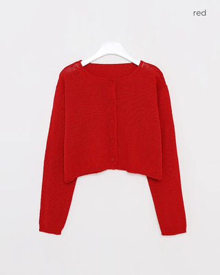 Cropped round cardigan