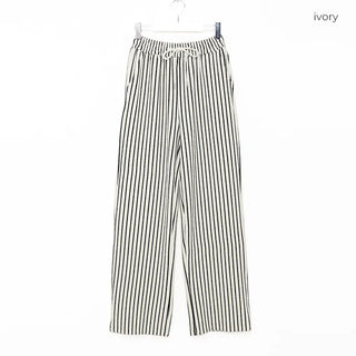 Striped wide-leg pants