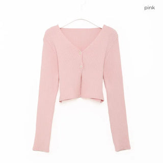 Ribbed two-button cardigan