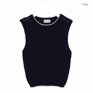 Boucle knit sleeveless top