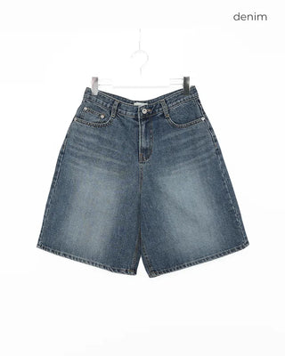 Vintage Wash Bermuda Denim Pants