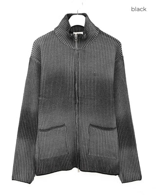 (Unisex) Spray Rib Double Zip Knit