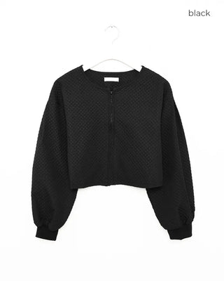 Balloon Sleeve Embossed Jumper