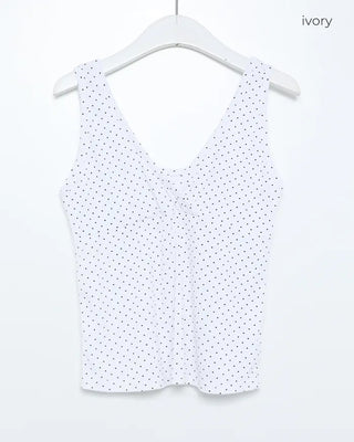 V-neck polka dot sleeveless top