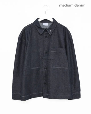 Non-washed denim shirt jacket
