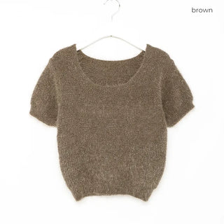 Shaggy short-sleeved knit