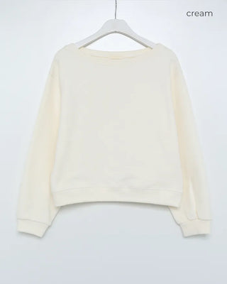Basic One-Shoulder Crop Sweatshirt