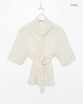 High-neck sheer blouse
