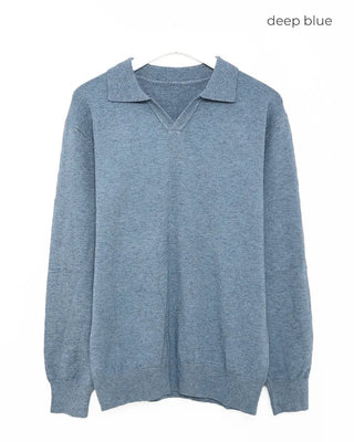 Half-open collar knit