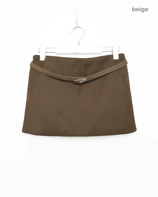 Belt set basic mini skirt