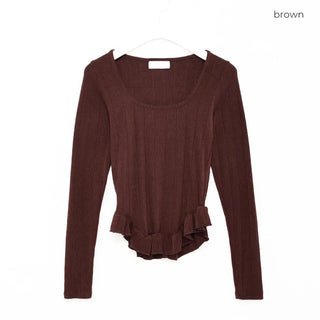 Frill Point Square Neck T-Shirt