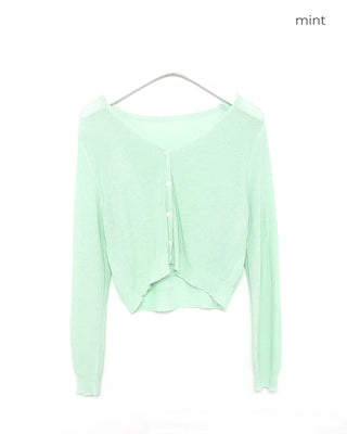 Sheer cropped cardigan