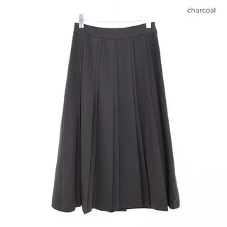 A-line wrinkled long skirt