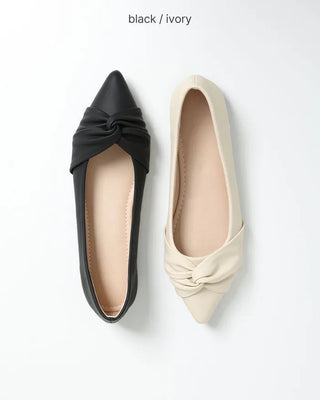Front gathered pointed toe