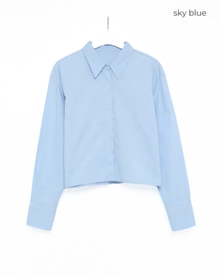 Wide cuff cropped shirt