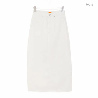 Cotton straight long skirt