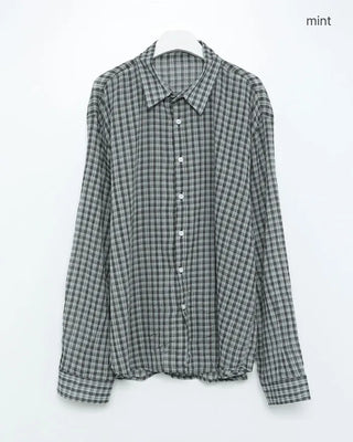 Checked loose-fit shirt