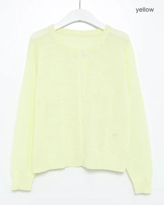 See-through button cardigan